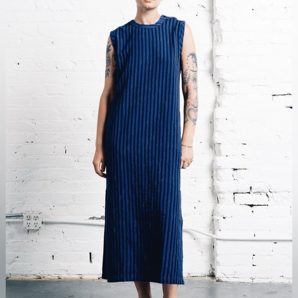Ace & Jig Navy Striped Midi Dress